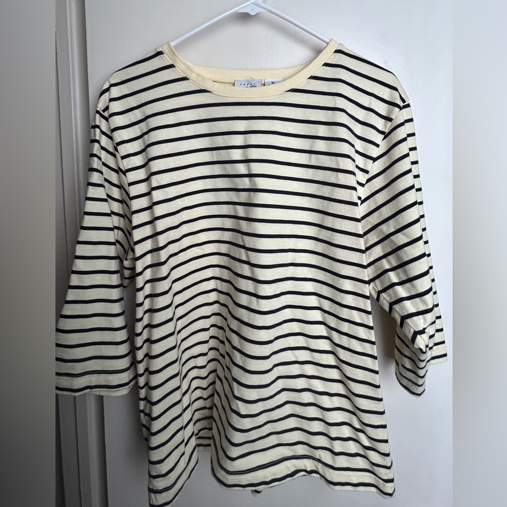 Striped Navy and yellow Top
